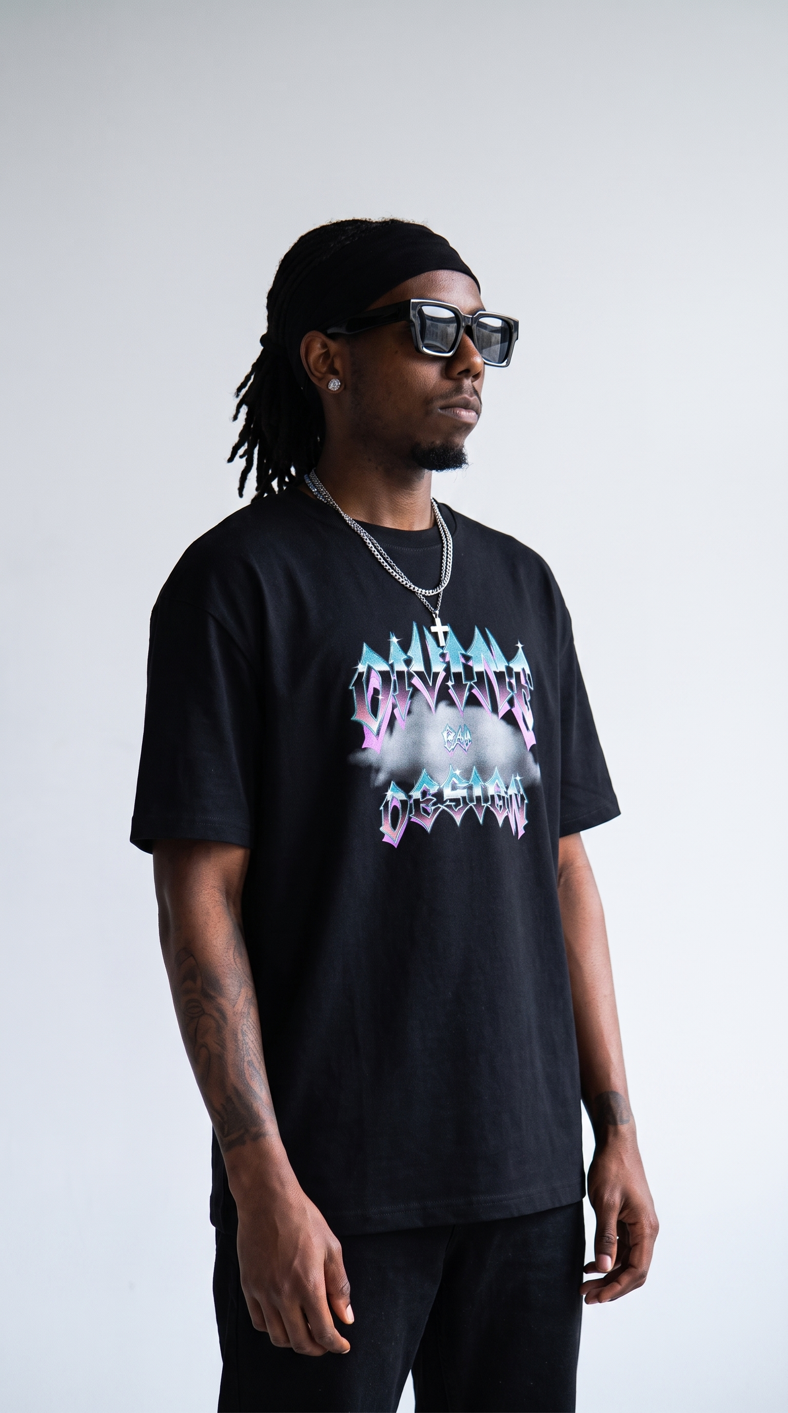 Divine by Design Type tee — three-quarter stance