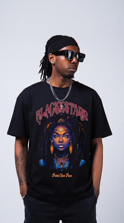 Protect Your Peace tee — hands in pockets, relaxed
