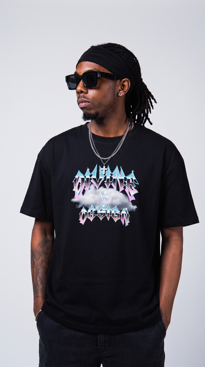 Divine by Design Type tee — hands in pockets, relaxed